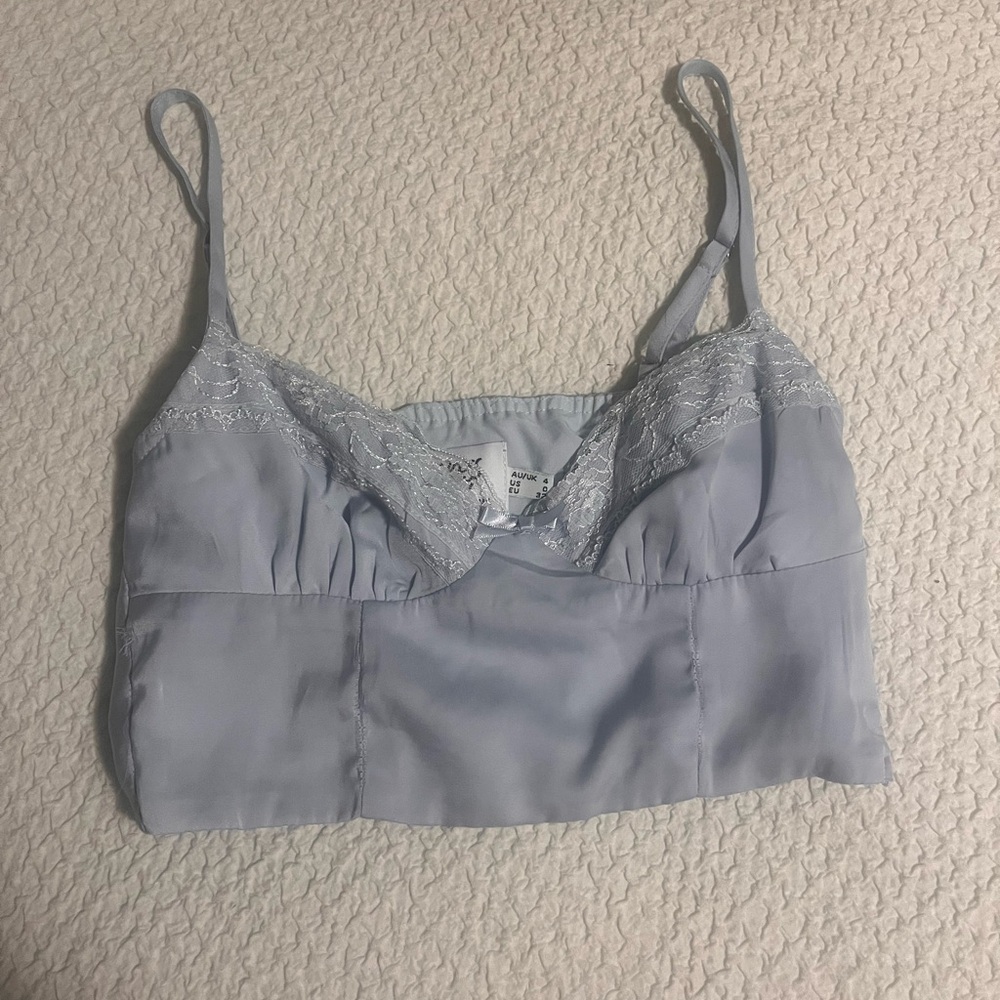 Princess Polly Sky Blue Lace Camisole